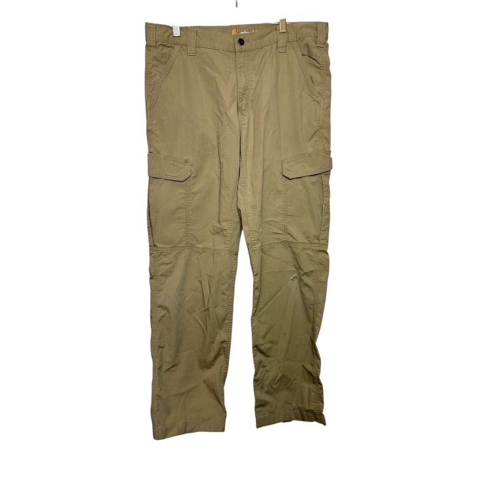 Carhartt Relaxed Fit Cargo‎ Pants Khaki Men 36x32 Cotton Polyester Blend Utility